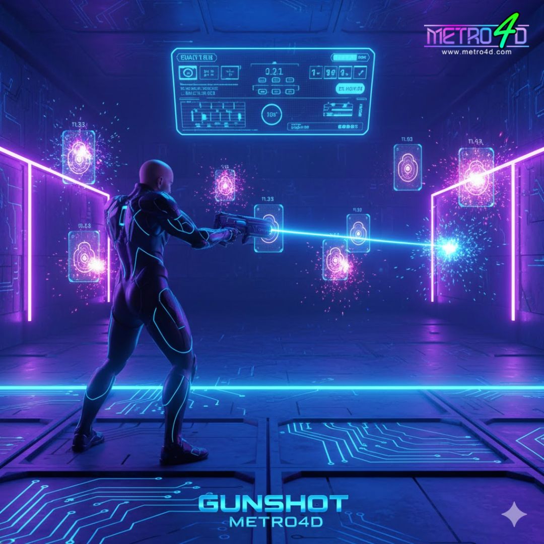 Game GUNSHOT METRO4D: Latihan Tembak Sasaran Futuristik